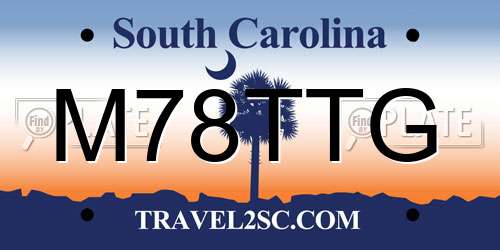 M78TTG South Carolina License Plate