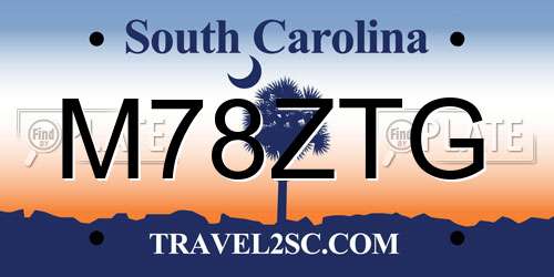 M78ZTG South Carolina License Plate