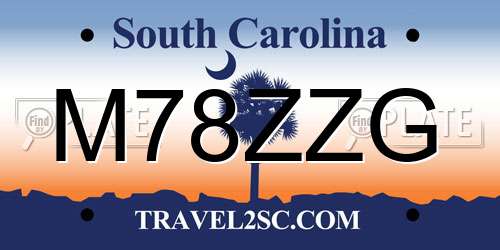 M78ZZG South Carolina License Plate