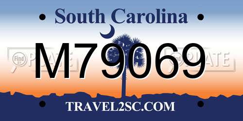 M79069 South Carolina License Plate