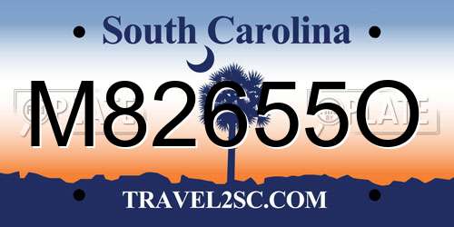 M82655O South Carolina License Plate