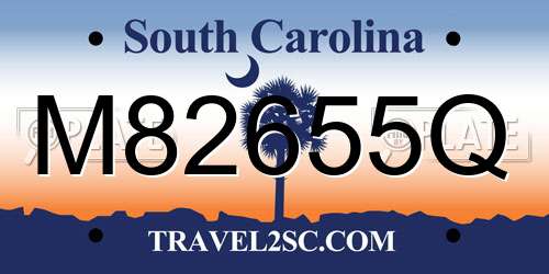 M82655Q South Carolina License Plate