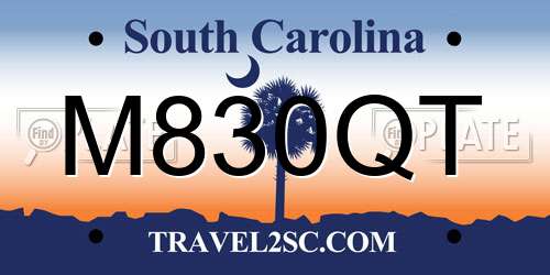 M830QT South Carolina License Plate