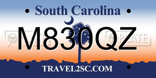 M830QZ South Carolina License Plate