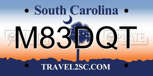 M83DQT South Carolina License Plate