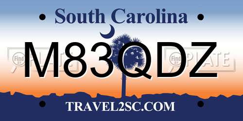 M83QDZ South Carolina License Plate