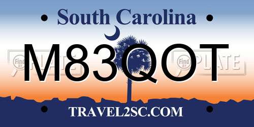 M83QOT South Carolina License Plate