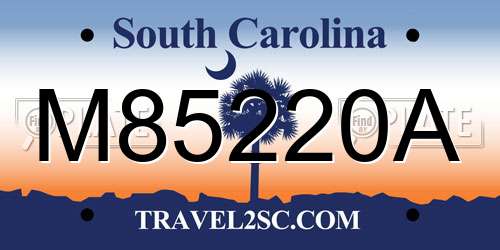 M85220A South Carolina License Plate