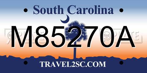 M85270A South Carolina License Plate