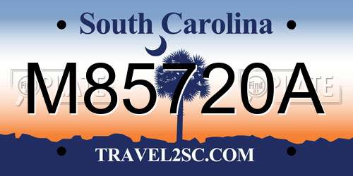 M85720A South Carolina License Plate