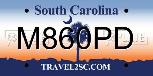 M860PD South Carolina License Plate