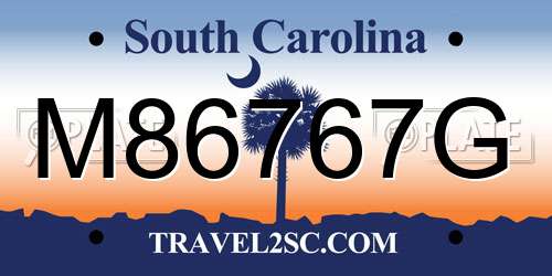 M86767G South Carolina License Plate