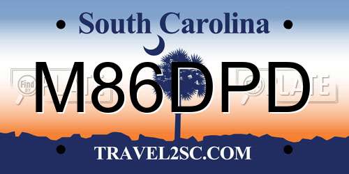M86DPD South Carolina License Plate