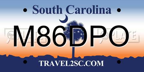 M86DPO South Carolina License Plate