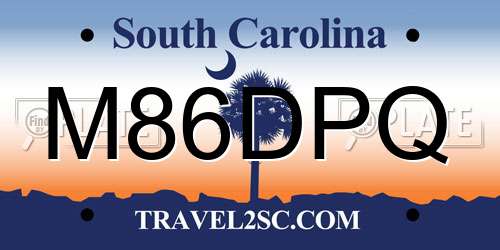 M86DPQ South Carolina License Plate
