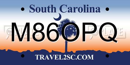 M86OPQ South Carolina License Plate