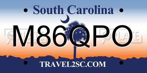 M86QPO South Carolina License Plate