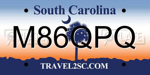M86QPQ South Carolina License Plate