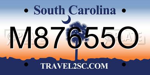 M87655O South Carolina License Plate