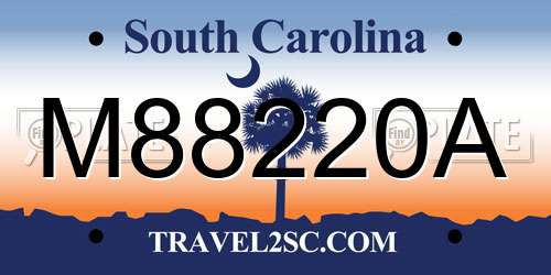M88220A South Carolina License Plate