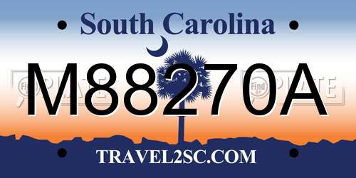 M88270A South Carolina License Plate