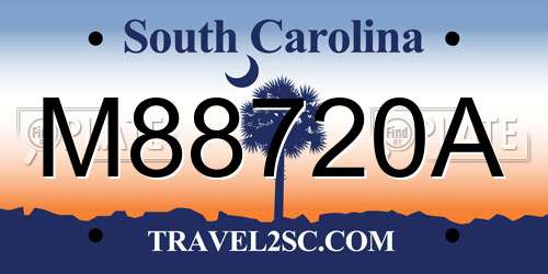 M88720A South Carolina License Plate