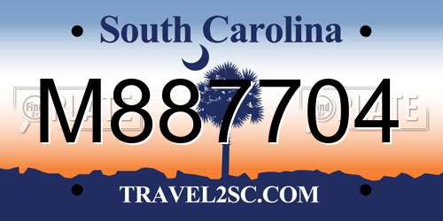 M887704 South Carolina License Plate