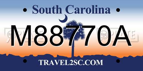 M88770A South Carolina License Plate