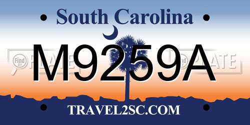M9259A South Carolina License Plate