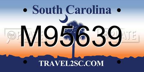 M95639 South Carolina License Plate