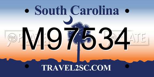 M97534 South Carolina License Plate