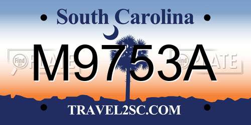M9753A South Carolina License Plate