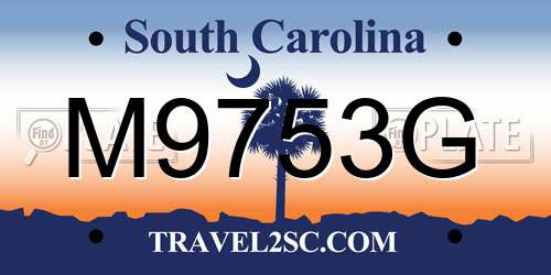 M9753G South Carolina License Plate