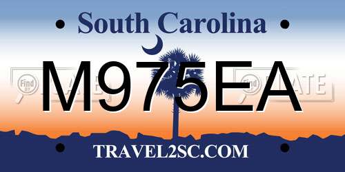 M975EA South Carolina License Plate