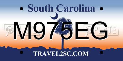 M975EG South Carolina License Plate