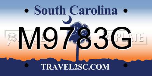 M9783G South Carolina License Plate