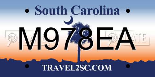 M978EA South Carolina License Plate