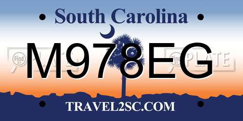 M978EG South Carolina License Plate