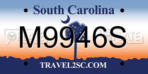 M9946S South Carolina License Plate
