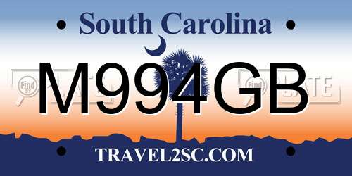M994GB South Carolina License Plate
