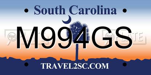 M994GS South Carolina License Plate