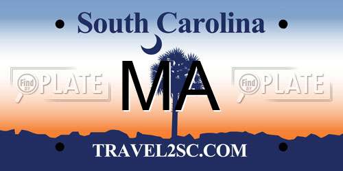 MA South Carolina License Plate