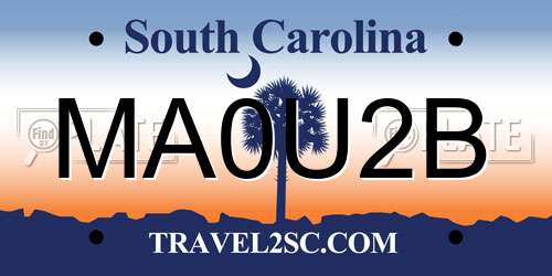 MA0U2B South Carolina License Plate