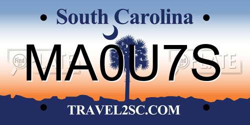 MA0U7S South Carolina License Plate