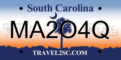 MA2O4Q South Carolina License Plate