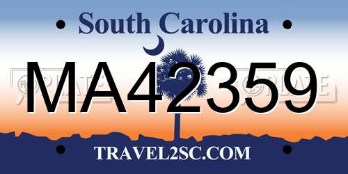 MA42359 South Carolina License Plate