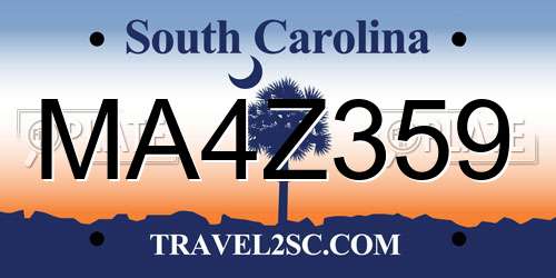 MA4Z359 South Carolina License Plate
