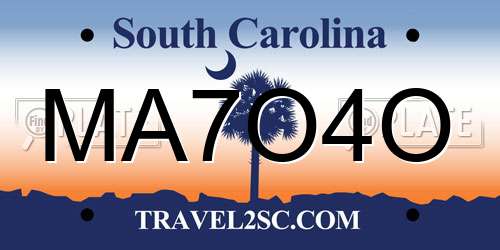 MA7O4O South Carolina License Plate