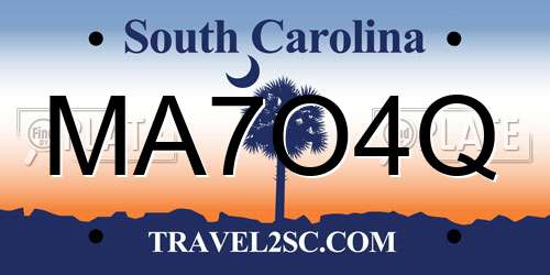 MA7O4Q South Carolina License Plate