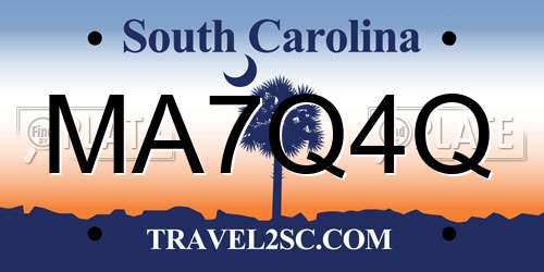 MA7Q4Q South Carolina License Plate